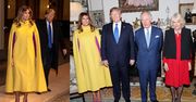 Melania Trump w kanarkowej pelerynie towarzyszy Donaldowi Trumpowi na audiencji u księcia Karola i księżnej Camilli (ZDJĘCIA)
