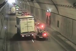 Poważnie wyglądający wypadek w tunelu. Ruch zablokowany na dwie godziny