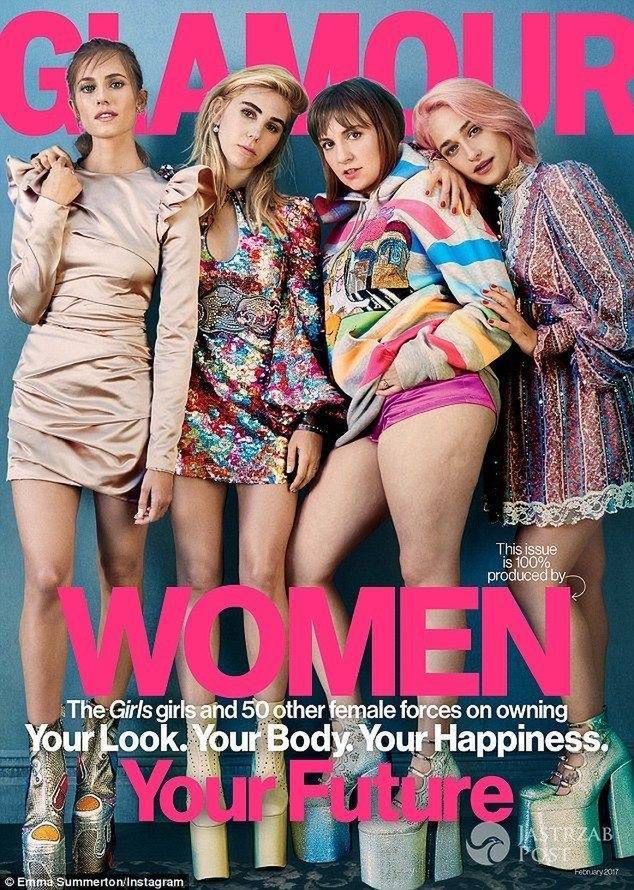 Lena Dunham i obsada serialu "Dziewczyny" na okładce Glamour