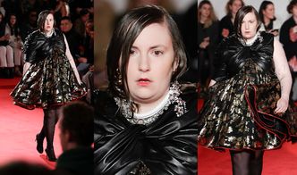 "Ciało-pozytywna" Lena Dunham paraduje po wybiegu w ramach tygodnia mody w Londynie. Sprawdziła się w roli modelki? (ZDJĘCIA)