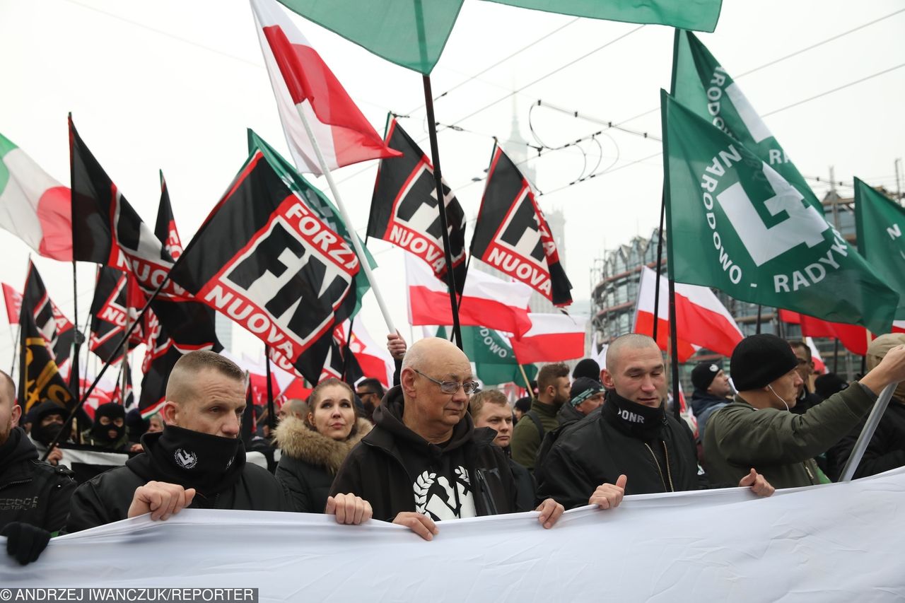 Neofaszyści z Włoch obecni na marszu z okazji stulecia niepodległości
