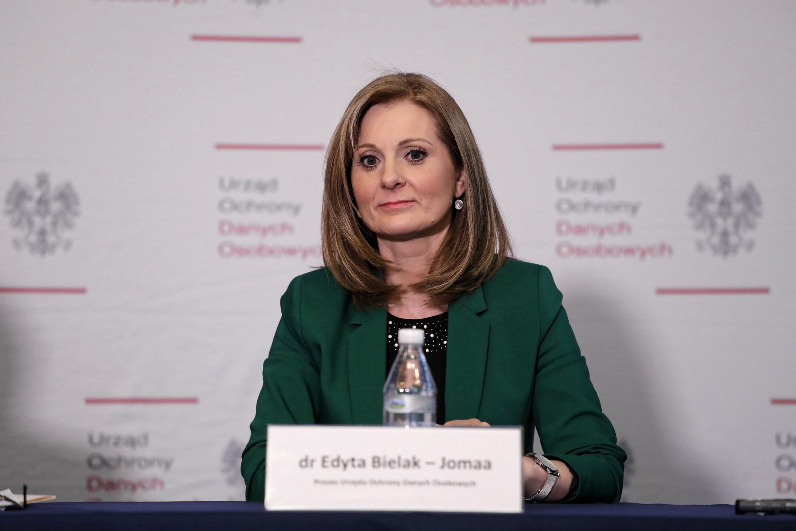 Warszawa, 28.01.2019. Prezes UODO dr Edyta Bielak-Jomaa podczas konferencji prasowej. 