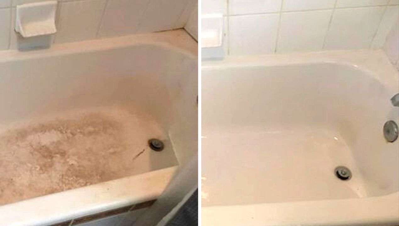 How to Clean Ugly Discolorations on an Acrylic Bathtub Without Scrubbing and Using Harmful Chemicals