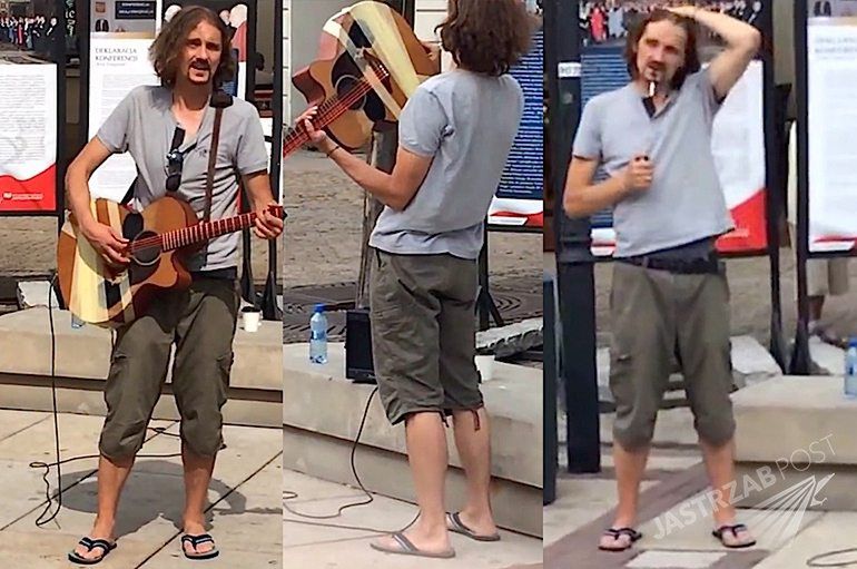 Gienek Loska gra i śpiewa na ulicy w Warszawie ns Starym Mieście YouTube