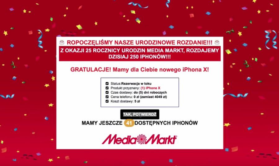 SMS od "MediaMarkt". Nie dostaniesz nowego iPhone'a, stracisz pieniądze