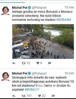 Wybuch autokaru Borussi Dortmund