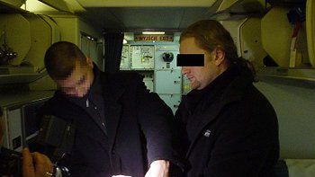 Józef Jędruch na pokładzie rejsowego samolotu z Tel Awiwu