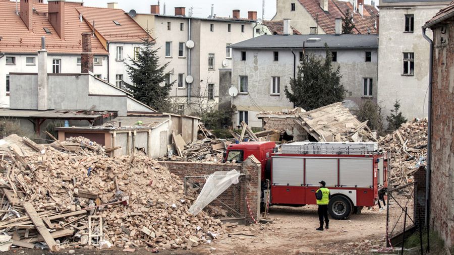 Ruiny kamienicy przy ul. Krasickiego w Świebodzicach