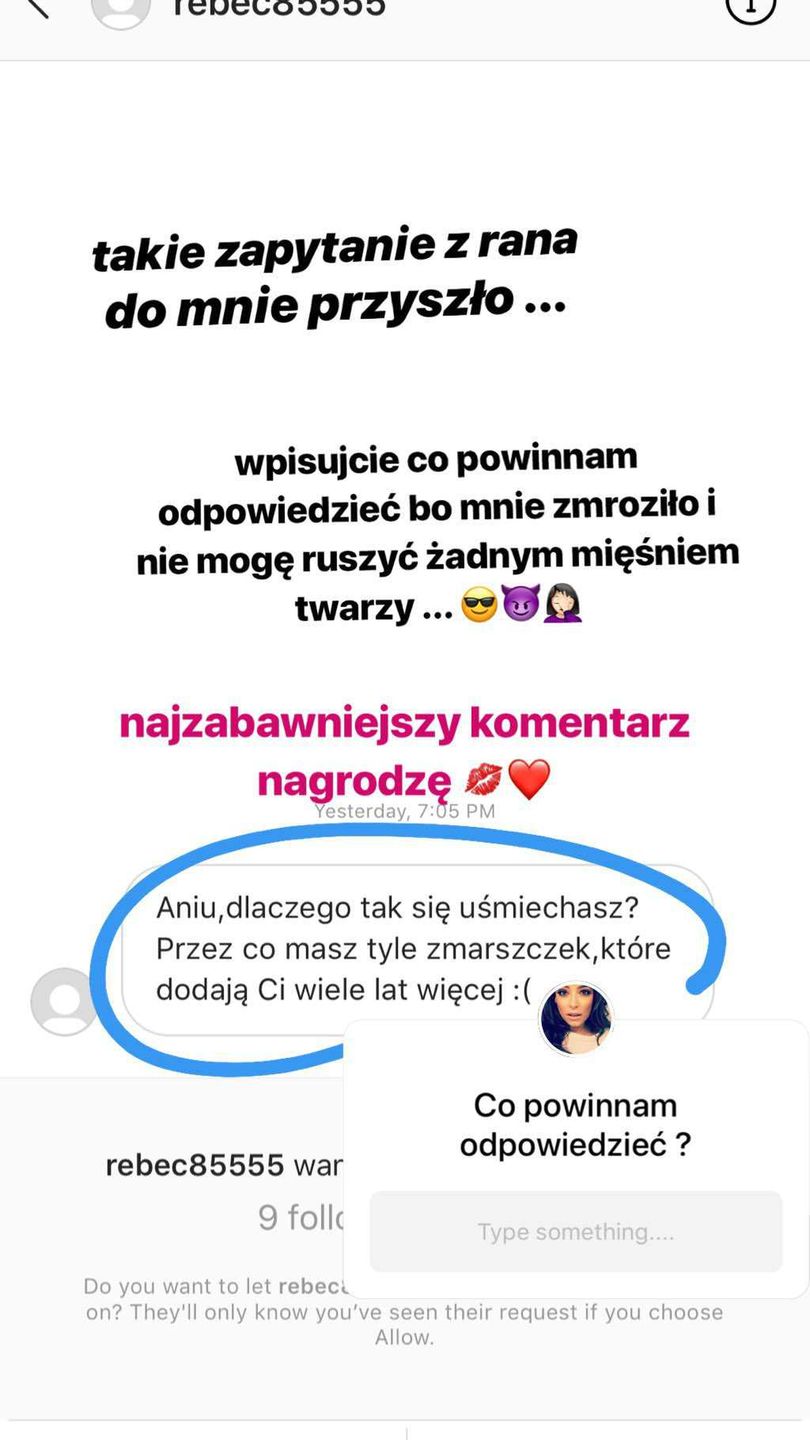 Anna Mucha zaskoczona przez internautę