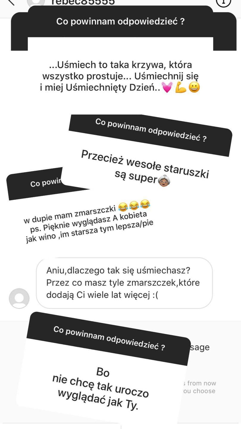Anna Mucha reaguje na wiadomości