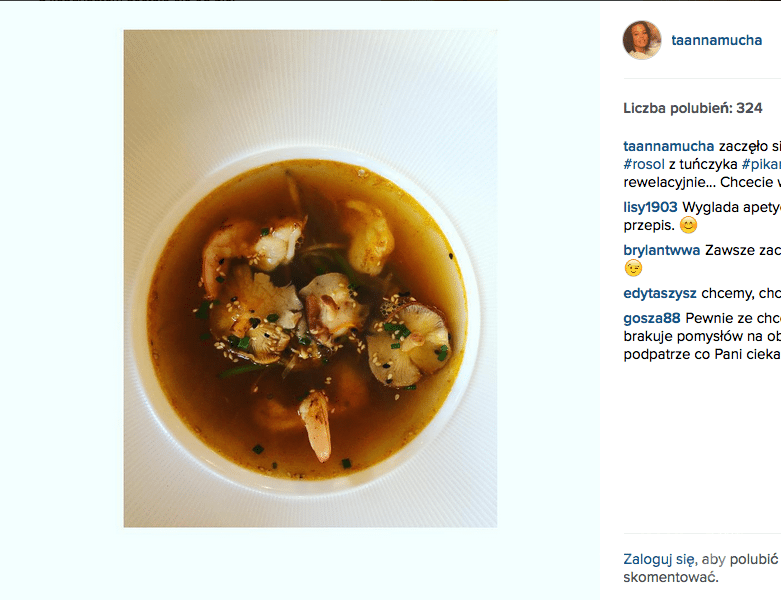 Anna Mucha na Instagramie jak Magda Gessler