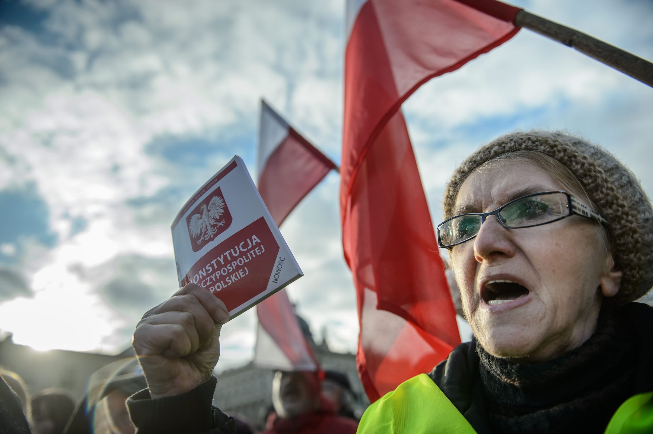 Protest w obronie Konstytucji.