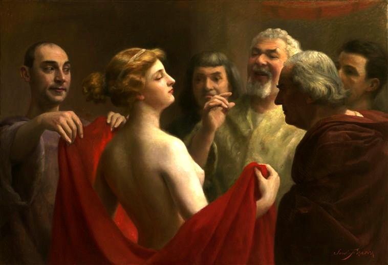 Nawet jeśli były kobietami wolnymi, jako prostytutki musiały spełniać każdą męską zachciankę. Na ilustracji obraz José Frappy.