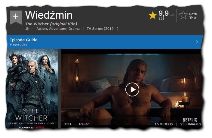 Pierwsze oceny "Wiedźmina" w internetowej bazie filmowej