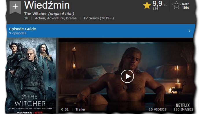 Pierwsze oceny "Wiedźmina" w internetowej bazie filmowej