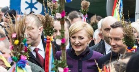 Agata Duda na uroczystości Niedzieli Palmowej