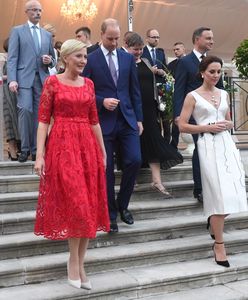 Agata Duda na balu z Kate i Williamem. Postawiła na czerwień