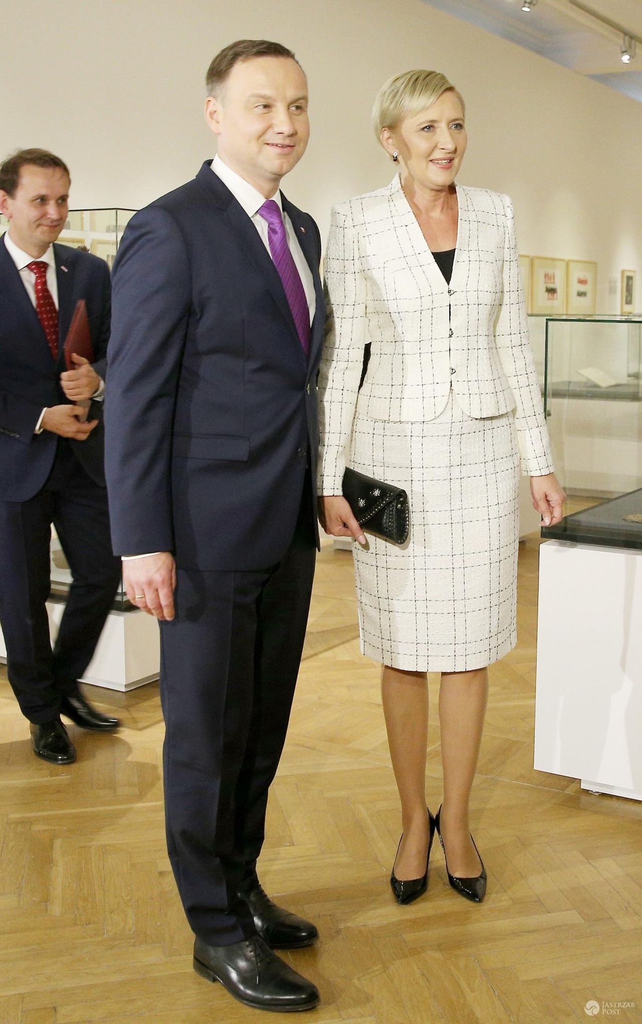 Andrzej Duda z żoną Agatą Kornhauser-Duda w Muzeum Narodowym w Krakowie na otwarciu wystawy Dziedzictwo
