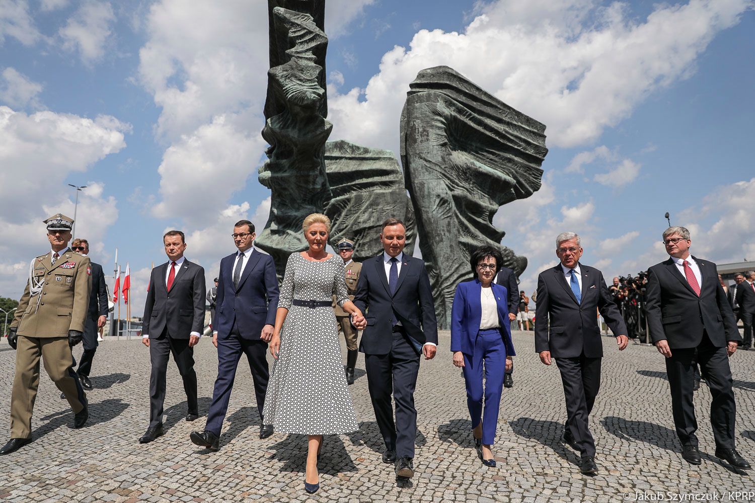 15 sierpnia. Defilada 2019. Agata Kornhauser-Duda i prezydent Andrzej Duda 