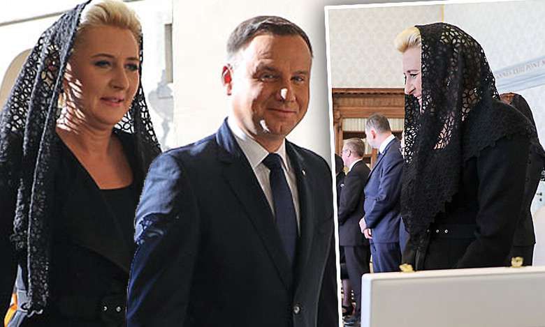 Agata Duda jak czarna Madonna i Andrzej Duda na spotkaniu z papieżem Franciszkiem. Pierwsza Dama zadała szyku w Watykanie