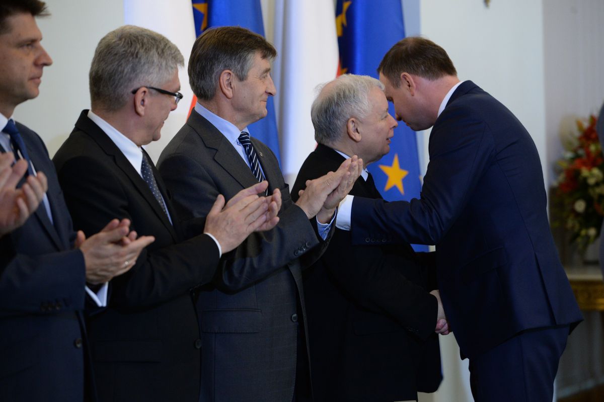 Andrzej Duda i Jarosław Kaczyński rozmawiali o projektach ustaw sądowniczych. "Bardzo dobra atmosfera"