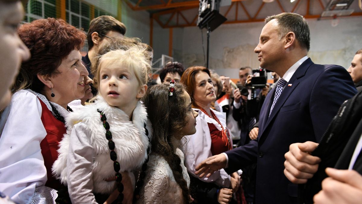 Człuchów, 08.01.2019. Prezydent Andrzej Duda podczas spotkania z mieszkańcami 