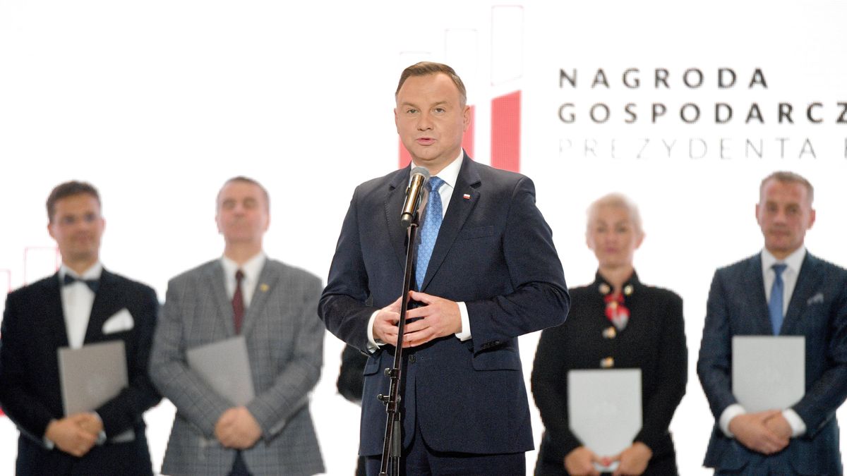 Andrzej Duda podczas Kongresu 590 w Jasionce przyznał Nagrody Gospodarcze Prezydenta RP
