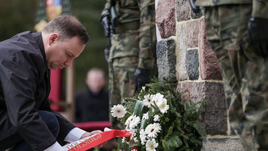 Prezydent Andrzej Duda podczas obchodów 72. rocznicy forsowania linii Odry