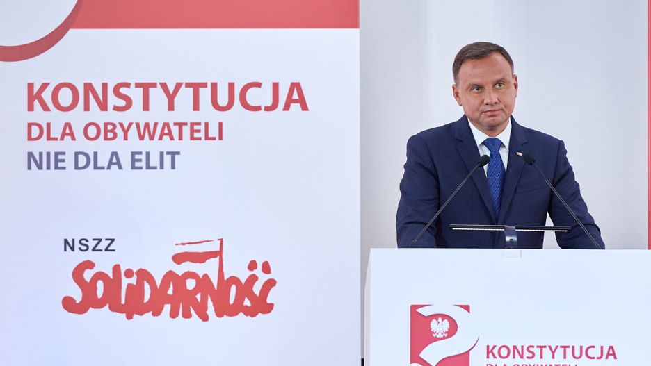 Prezydent Andrzej Duda przemawia podczas debaty na konferencji "Konstytucja dla obywateli, nie dla elit"