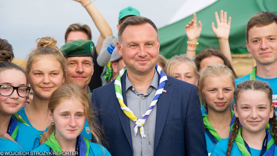 Andrzej Duda na zlocie Związku Harcerstwa Polskiego w Gdańsku