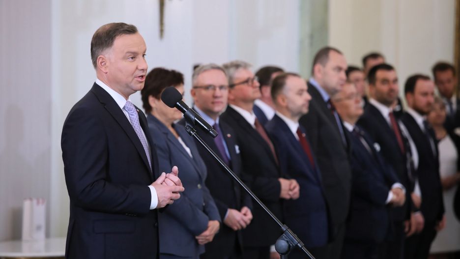 Andrzej Duda podczas nominacji nowych ministrów 