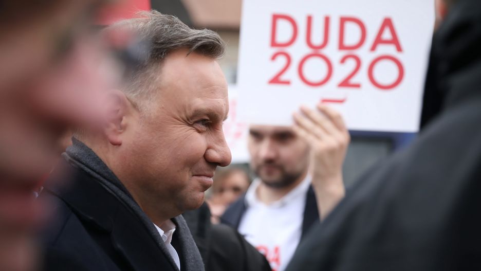 Wybory prezydenckie 2020. Prezydent Andrzej Duda w Łowiczu
