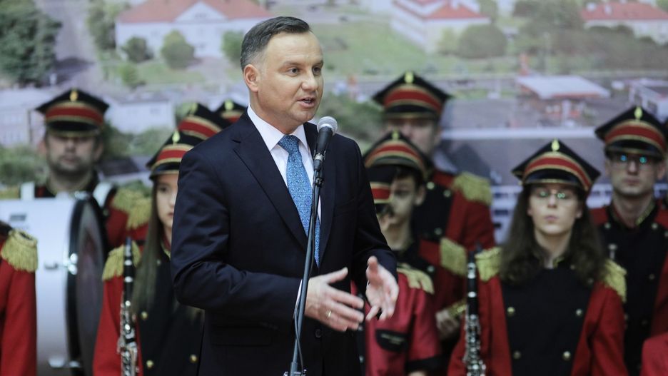 Prezydent Andrzej Duda przemawia w Kolnie (woj. podlaskie)
