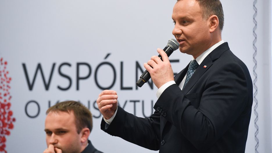 Prezydent Andrzej Duda podczas kongresu "Wspólnie o konstytucji".