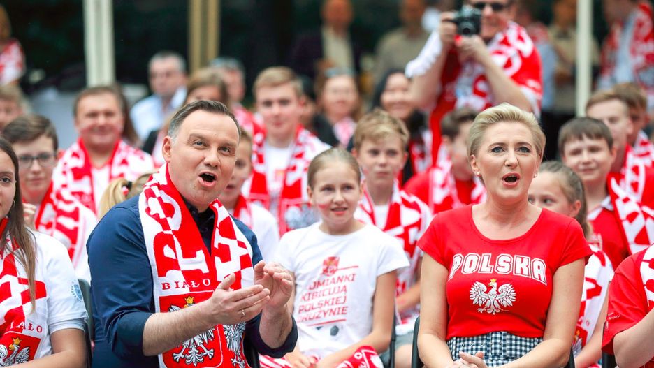 Andrzej Duda z żoną kibicował polskiej reprezentacji
