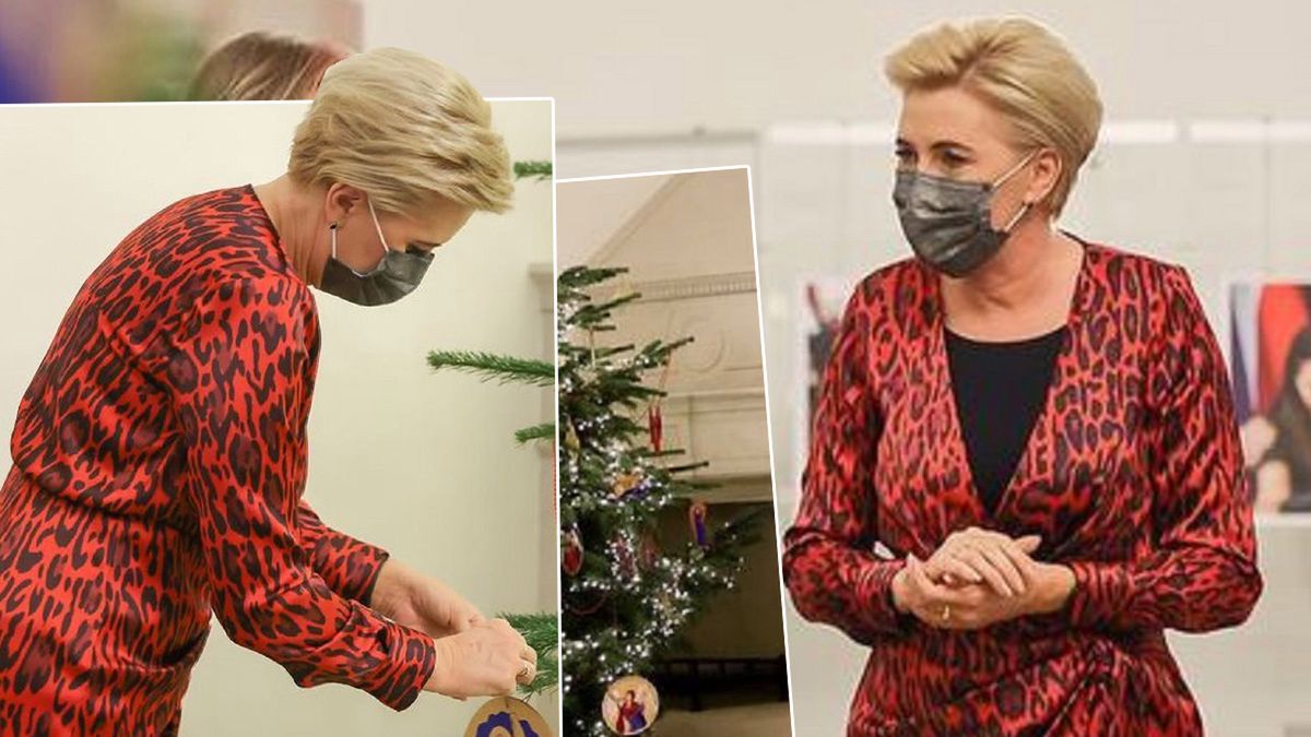Agata Duda ubrała choinkę w Pałacu Prezydenckim. Zawisły na niej wyjątkowe ozdoby. Kilkumetrowe drzewko robi wrażenie