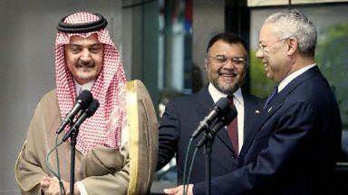 Książe Bandar bin Sultan i Colin Powell