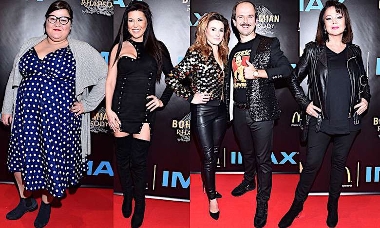 Celebryci na premierze filmu o zespole Queen: Iwona Węgrowska, Sławomir i Kajra, Dominika Gwit, Izabela Trojanowska