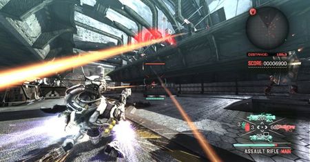 Strzelający promieniami miniboss z Vanquish
