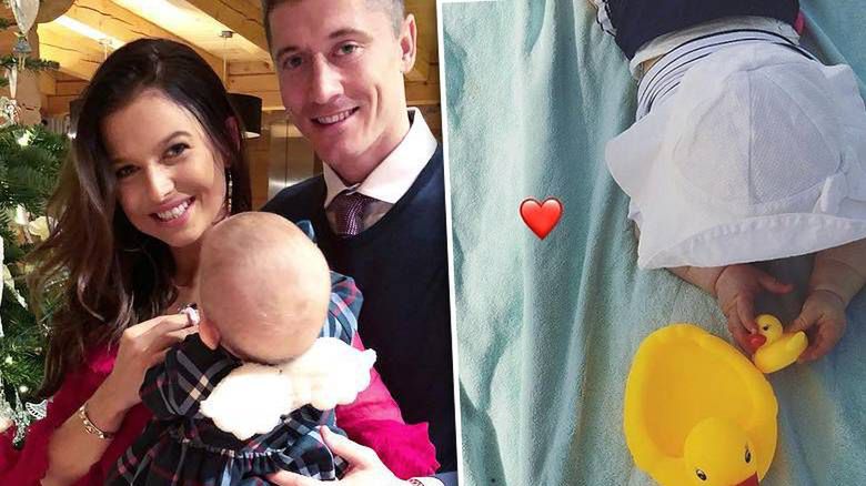 Robert Lewandowski z Klarą na plaży w Dubaju