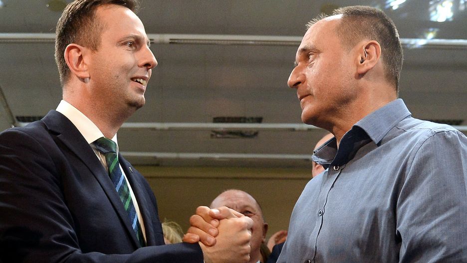 Wybory parlamentarne 2019. Paweł Kukiz i Władysław Kosiniak-Kamysz po ogłoszeniu wyników