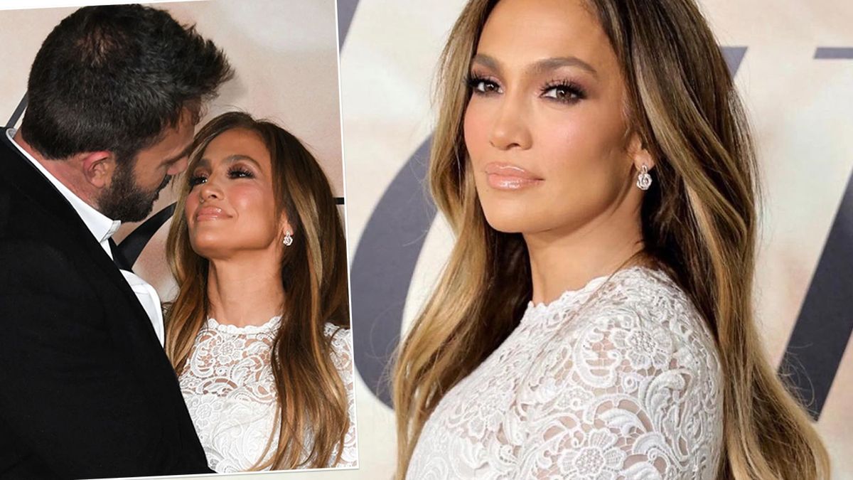 Jennifer Lopez w białej sukni