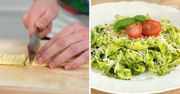 Domowy makaron z zielonym pesto. Przepis na szybki i prosty obiad