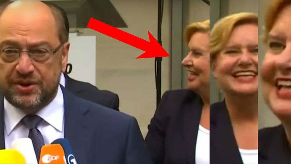 Martin Schulz i Eva Högl podczas konferencji.