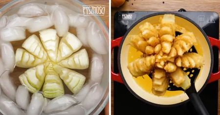 Chrupiący kwiat z cebuli w panierce. Idealna przystawka na imprezę