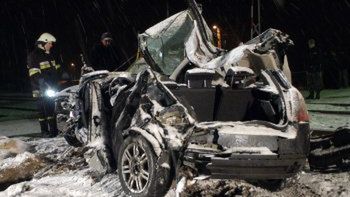 Wrak samochodu, w którym zginął Kulig