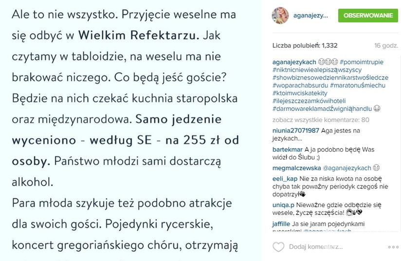 Agnieszka Szulim na temat spekulacji na temat jej ślubu