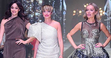 Trzy muzy Dawida Wolińskiego zrobiły show na wybiegu! Agnieszka Woźniak-Starak, Paulina Krupińska i Kasia Sokołowska… Aż ciężko zdecydować, która wyglądała piękniej!