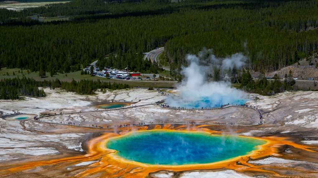 Grand Prismatic Spring in Yellowstone National Park, United States