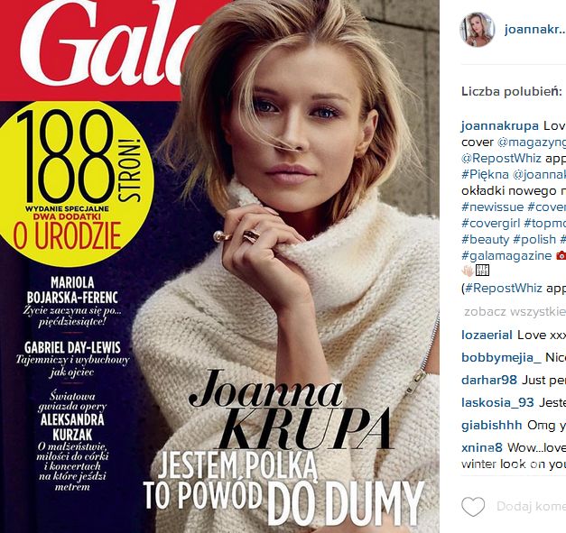 Joanna Krupa na okładce "Gali"